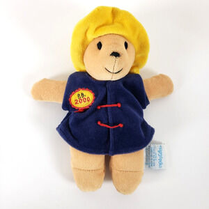Vintage PADDINGTON BEAR Plush Kids Gifts Animal Yellow Hat Blue Coat 9” P.B 2000